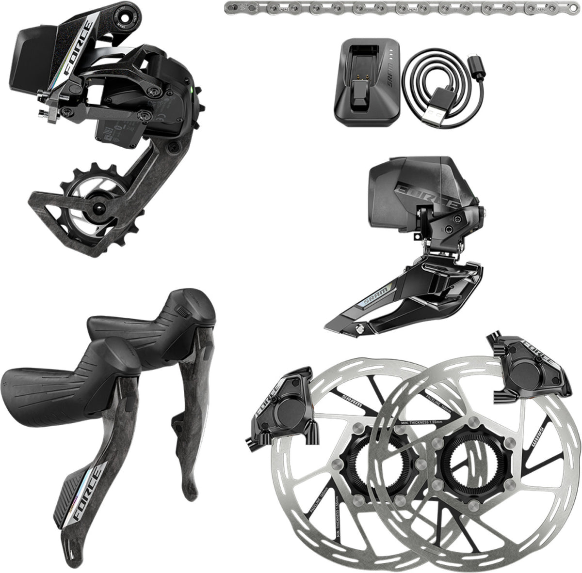 SRAM Force AXS 2X E1 HRD-FM 160-CL inkl. Ladegerät und Akkus