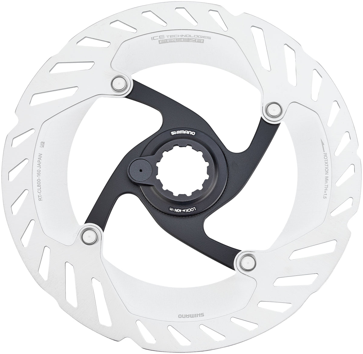 Shimano RT-CL800 Bremsscheibe CL mit Magnetischem Verschlussring 160mm silber