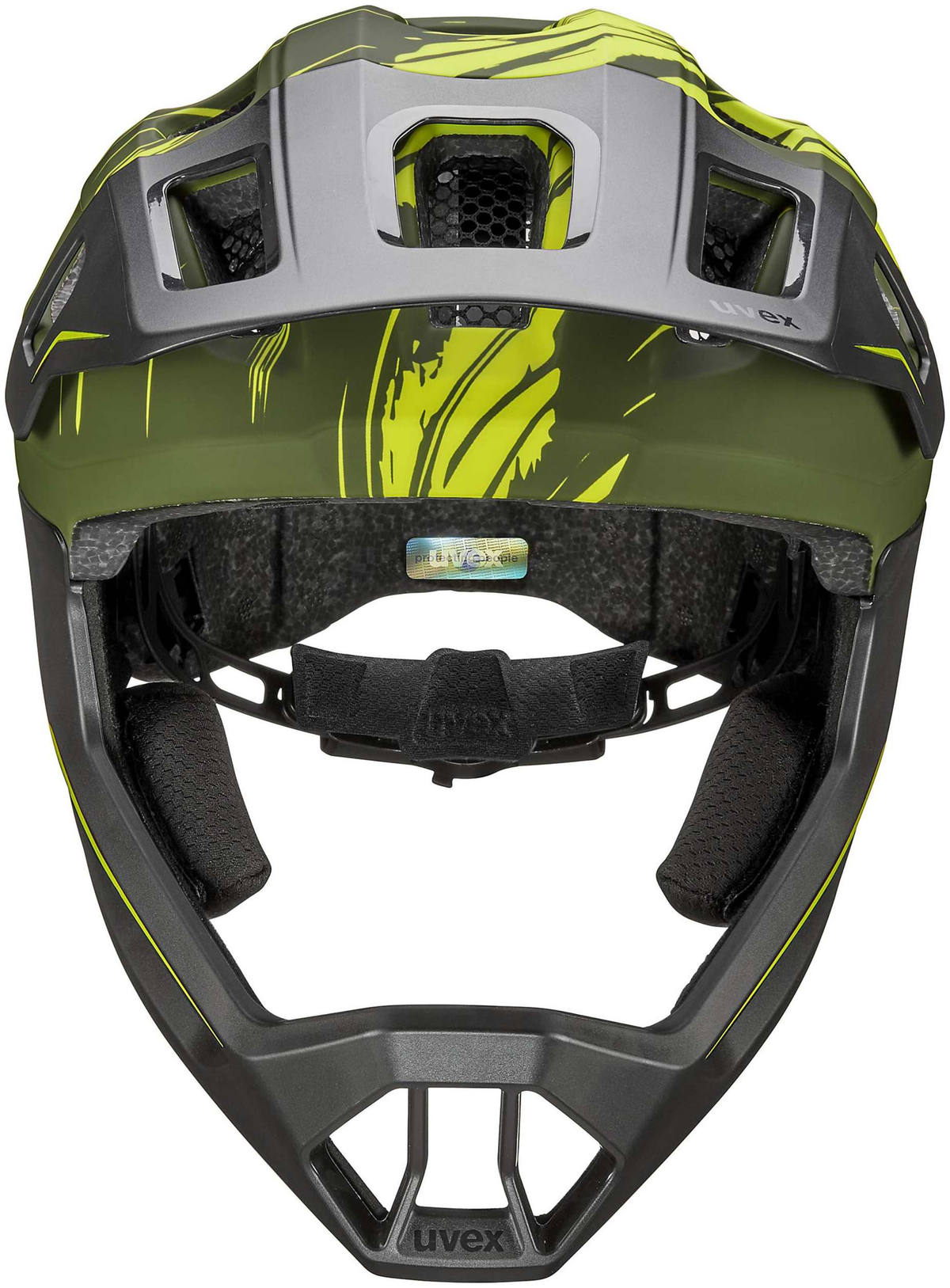 uvex React Jr. Fullface Kinderhelm Dark Olive Matt