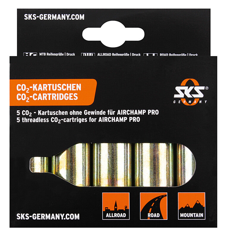 SKS Replacement cartridges für SKS Airchamp Pro CO2, 5 Stk