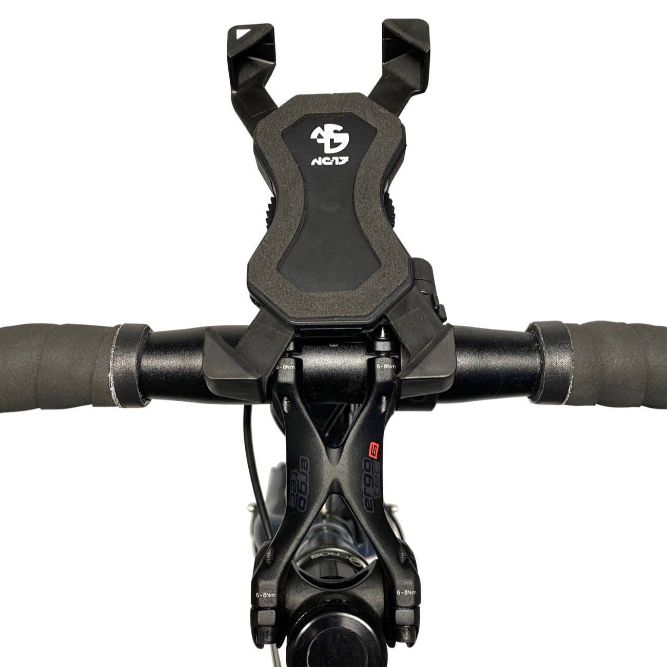 NC-17 Connect 3D Universal Smartphonehalter, Lenkermontage Center Mount (mittig zum Vorbau am Lenker) schwarz