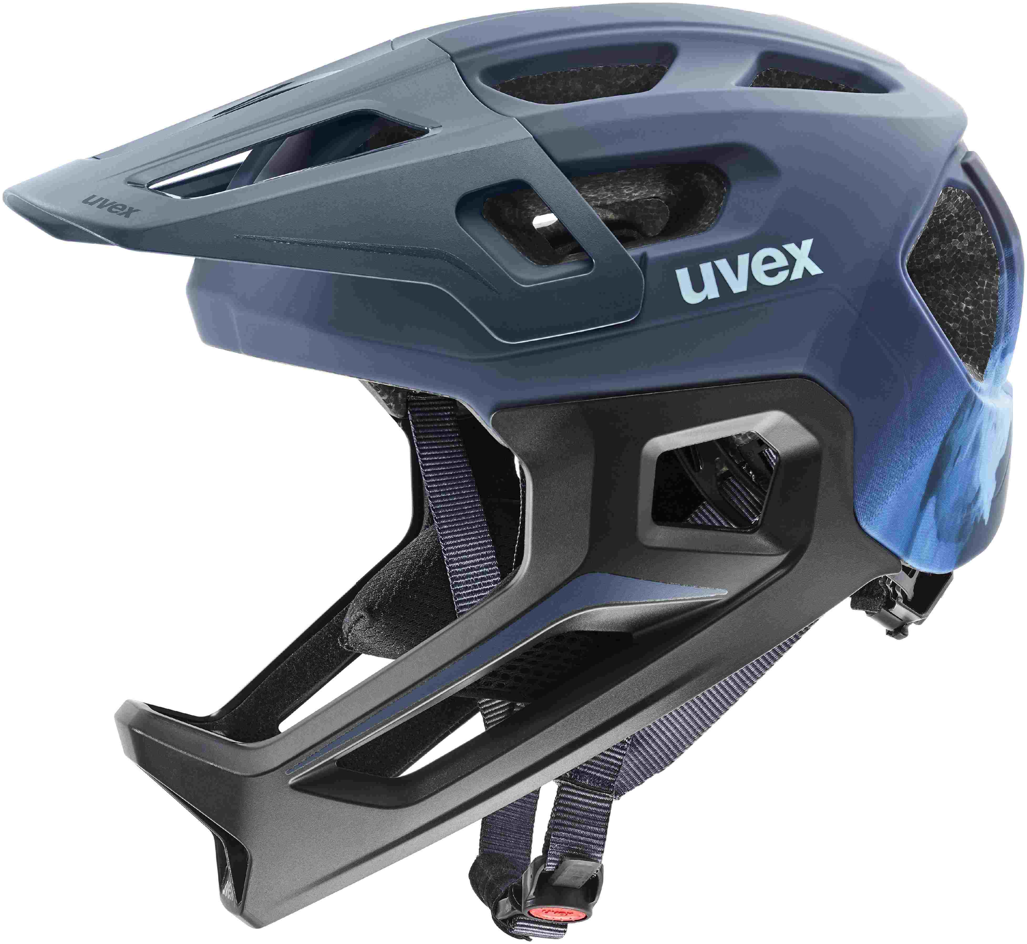 uvex React Jr. Fullface Kinderhelm Dusk Blue Matt