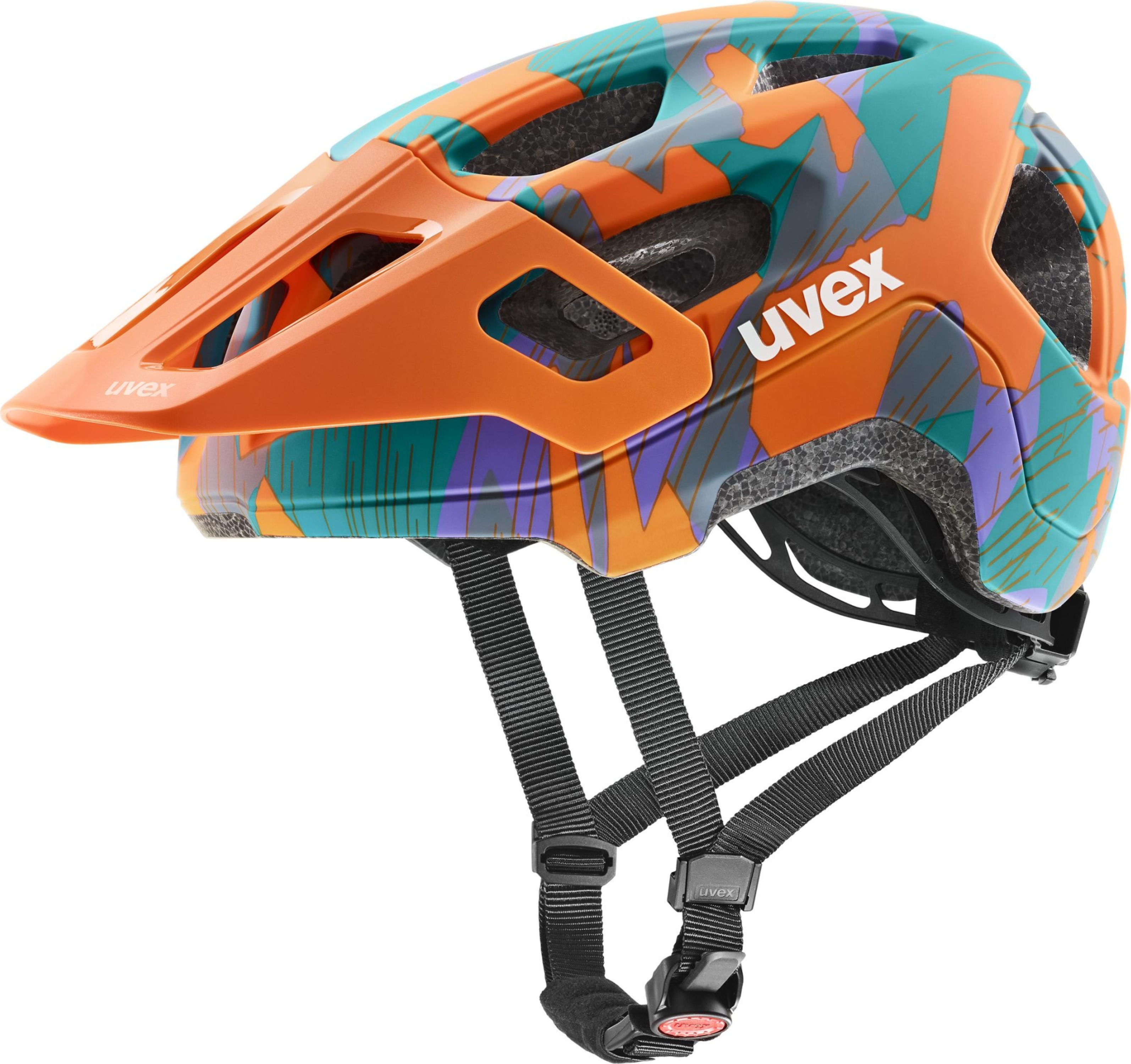 uvex React Jr. Kinderhelm Papaya Camo Matt