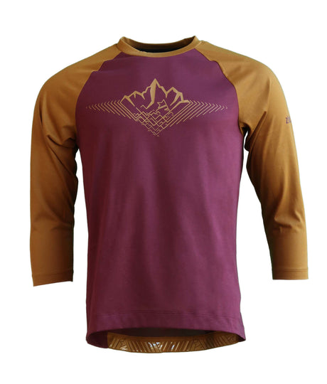 Zimtstern PureFlowz Shirt 3/4 Men Windsor Wine/Golden Brown