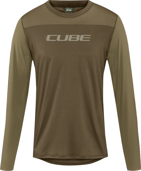 Cube MTB Rundhalstrikot PRO TM langarm olive