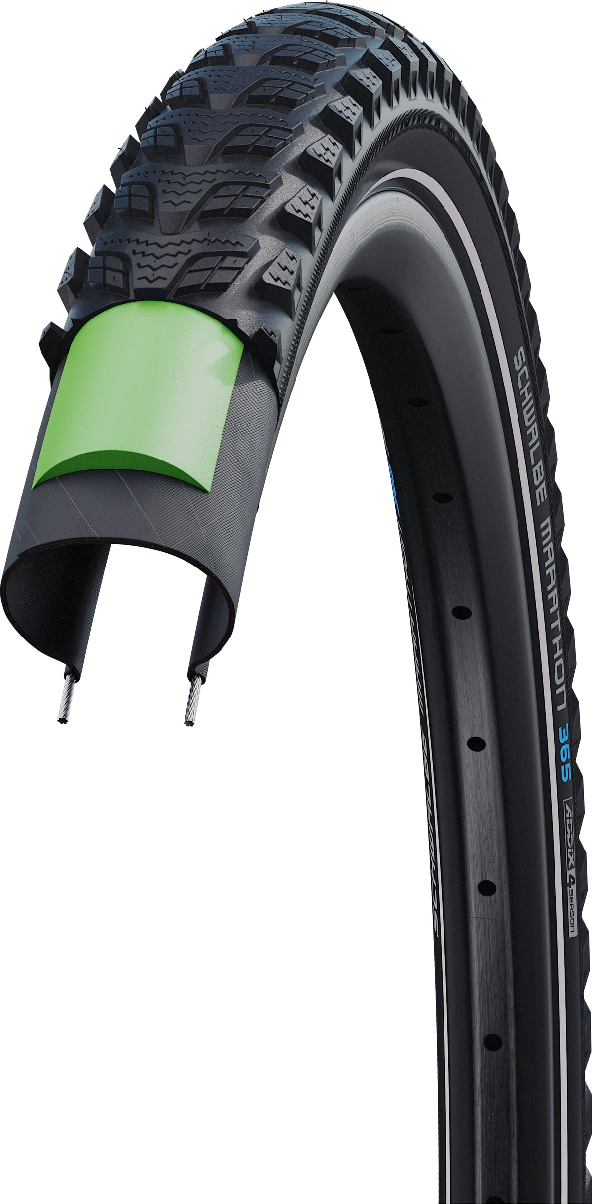 Schwalbe Marathon 365 Performance Drahtreifen 26x2.00" GreenGuard Reflex schwarz