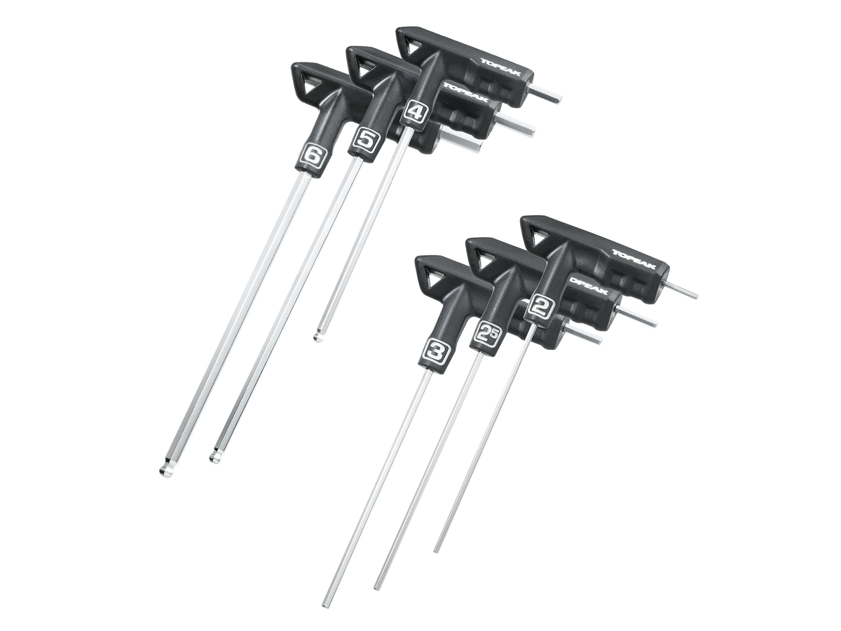 Topeak DuoHex Innensechstkantschlüssel Set mit T-Griff 2/2,5/3/4/5/6mm