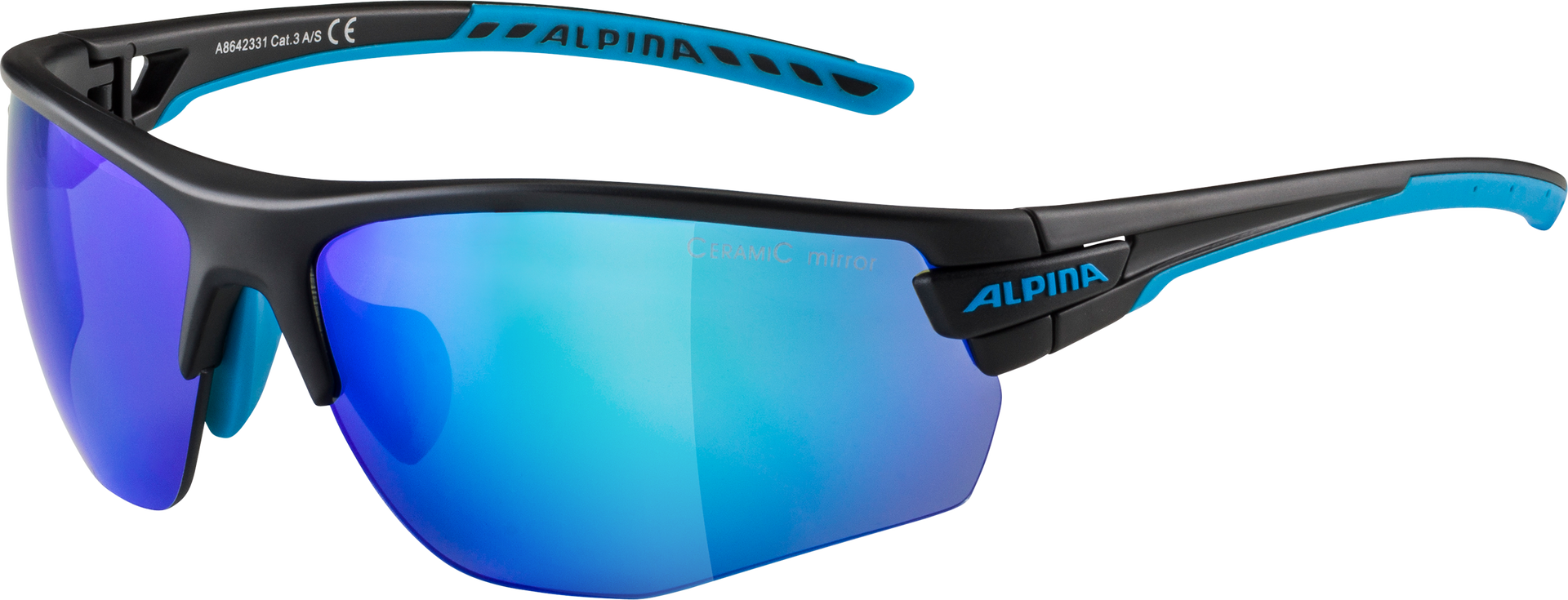 Alpina Tri Scray 2.0 HR Sportbrille schwarz/cyan matt