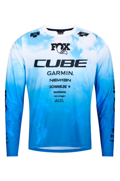 Cube MTB Trikot X Actionteam langarm topas blue